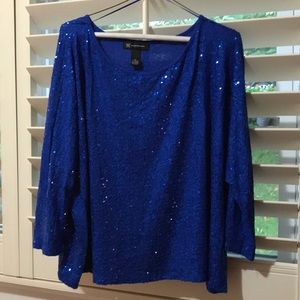 Sequined long sleeve top XL